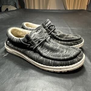 Hey Dude Wally Youth 4 - Ladies 5 Stretch Black Slip On Casual Comfort Shoes